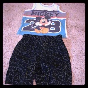 4T Disney Mickey Mouse shorts and tank top set